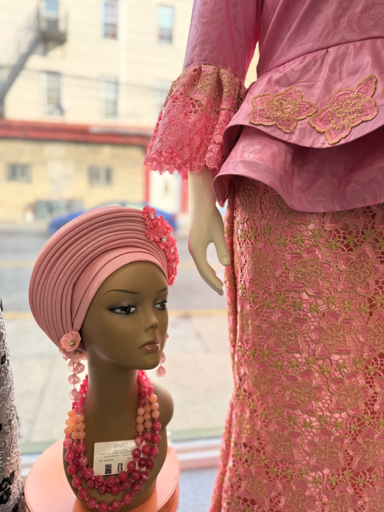 Traditional African Attire - Pink Closeup